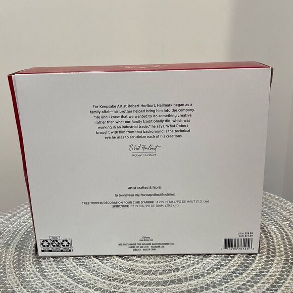 Hallmark Keepsake Disney Princess Mini Tree Topper and Skirt Set NWT - Picture 2 of 8